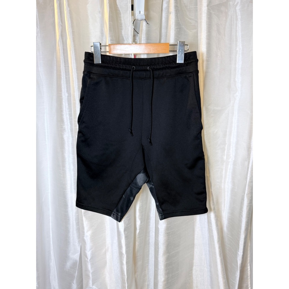 Nike FC Shorts Mens Small Black Excellent‎ Camo Back Zipper Pocket Drawstring